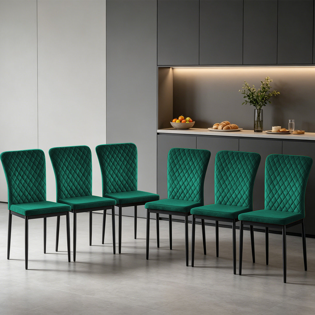 Tufted Upholstered Velvet/Suede Armless Dining Chair
