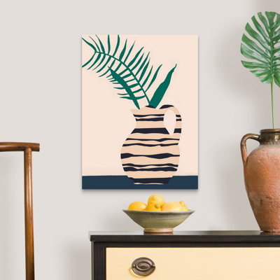Art mural sur toile Vase dansant avec palmier III