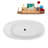 59" Streamline Soaking Glossy White Freestanding Tub and Tray With Internal Drain-101413317