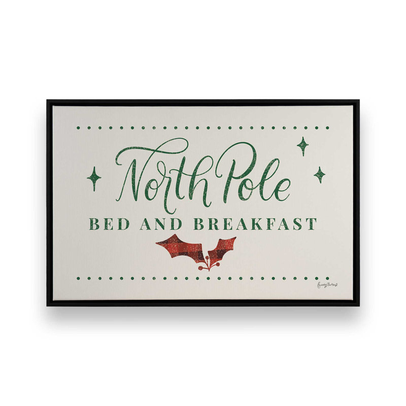 Imprimé de chambre d'hôte North Pole, Cadre flottant noir satiné, H 24,75 po x l 36,75 po x P 1,75 po