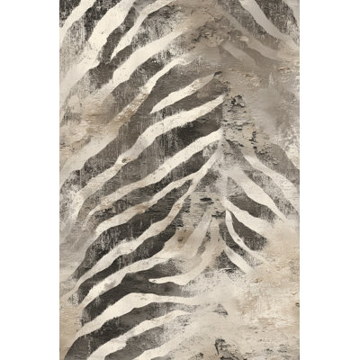 Papier peint imprimé animal zébré beige