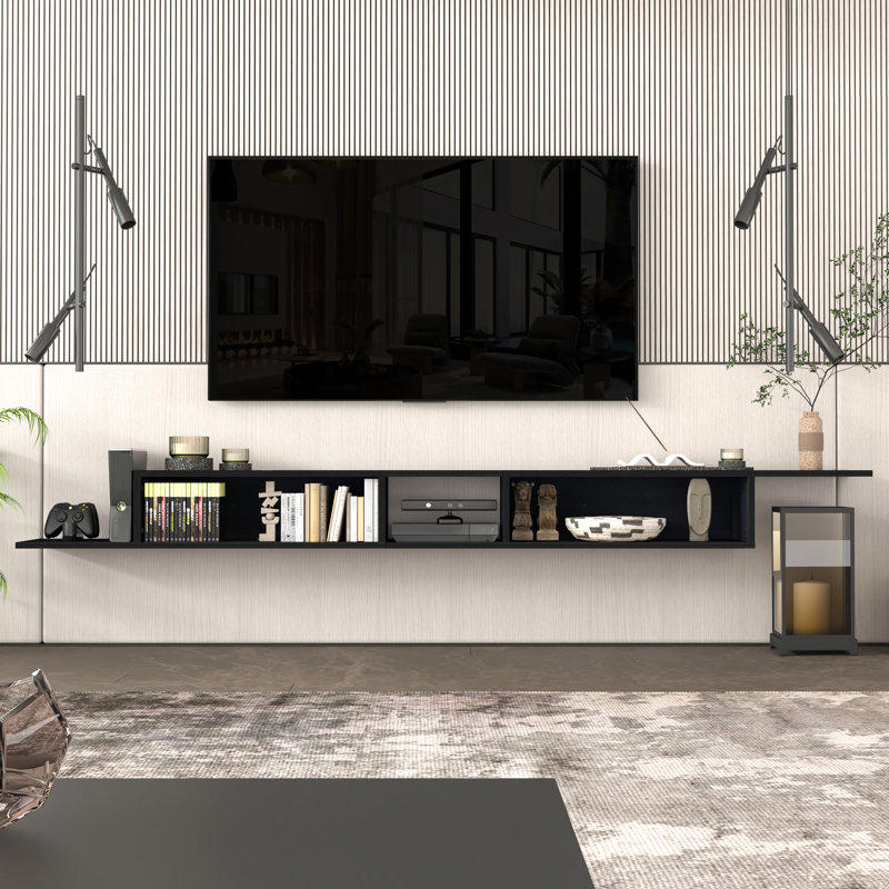 Carnforth 100'' Floating Tv Stand, Black