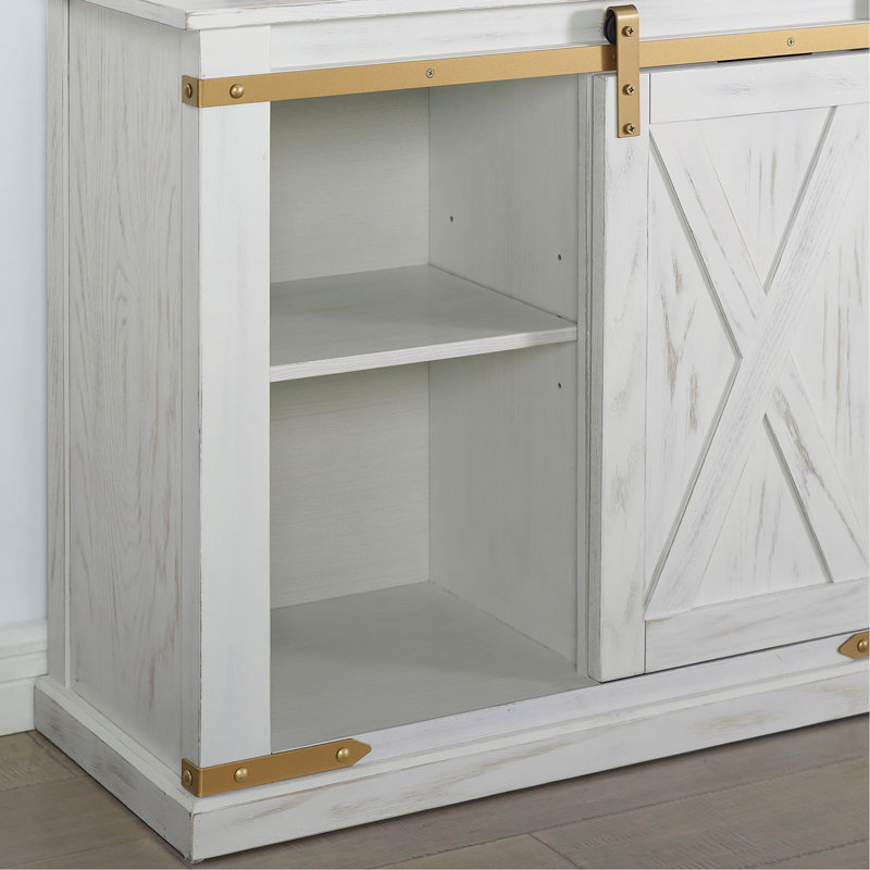 Rustic Style Antique White 1Pc Sofa Table Living Room Side Table W Drawers Barnyard Design