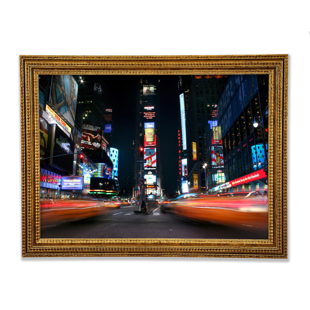 Times Square Yellow Cab Blur - Einzelner Bilderrahmen Kunstdrucke