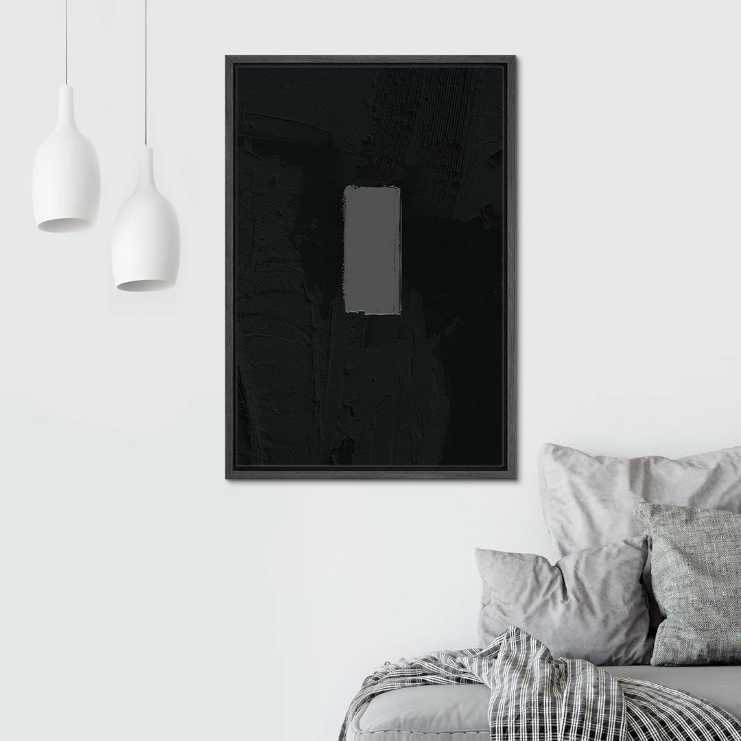 Minimal Landscape " Black Geometric Color Field Gray Square Abstract Shapes Minimalism Contemporary Nordic Wall Decor " IDEA4WALL Overall 