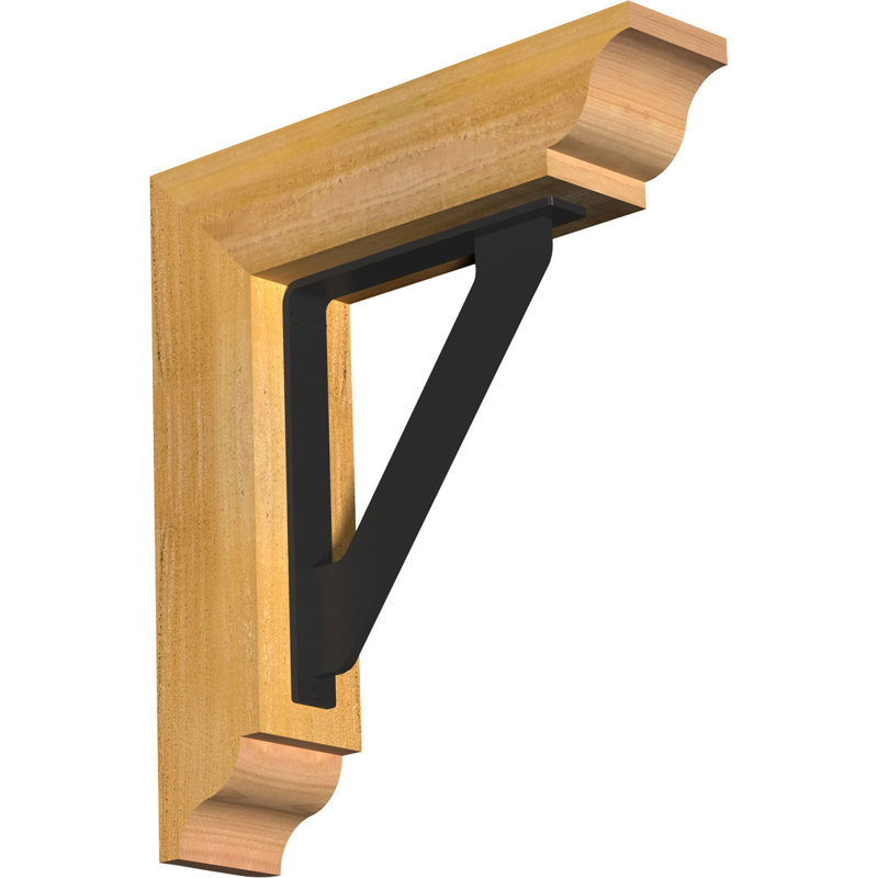 Support traditionnel en fer simple de 2 po d'épaisseur, H 18 po x P 15 1/2 po
