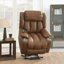Fauteuil inclinable électrique en cuir Pacay Brown Aire Power avec fonction de levage, de chauffage et de massage-1355824497
