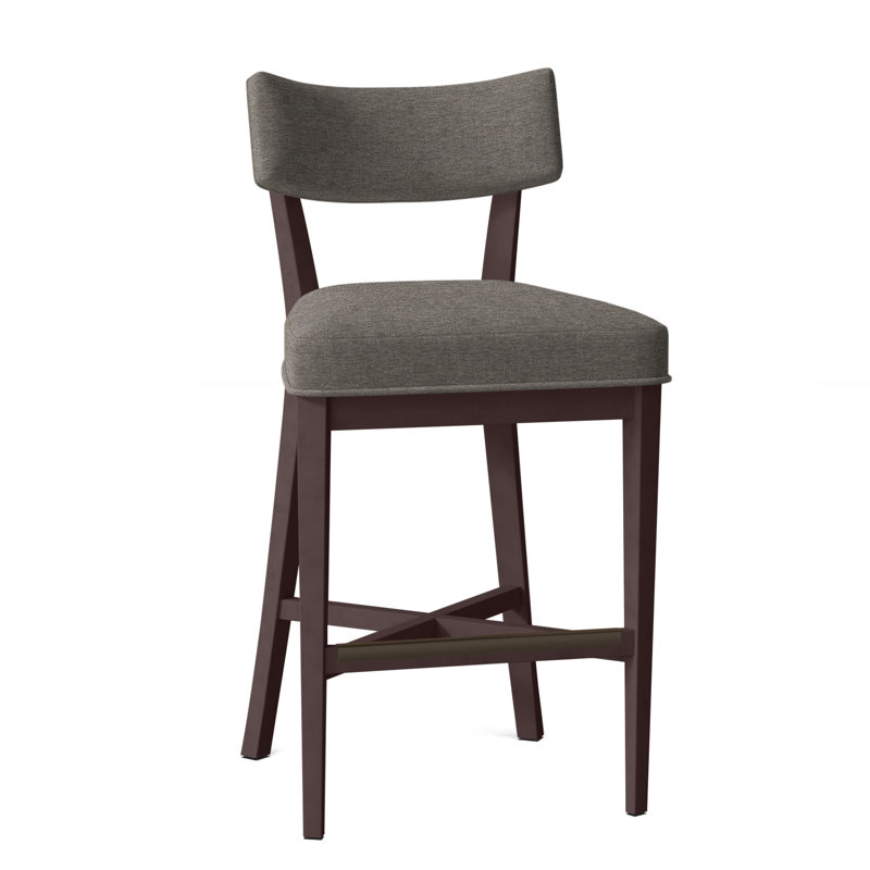 Juliet Upholstered Stool with Solid Wood Frame, Montego Bay, Perigold Ishi Blue Jean, Bar Stool (29.5" Seat Height)