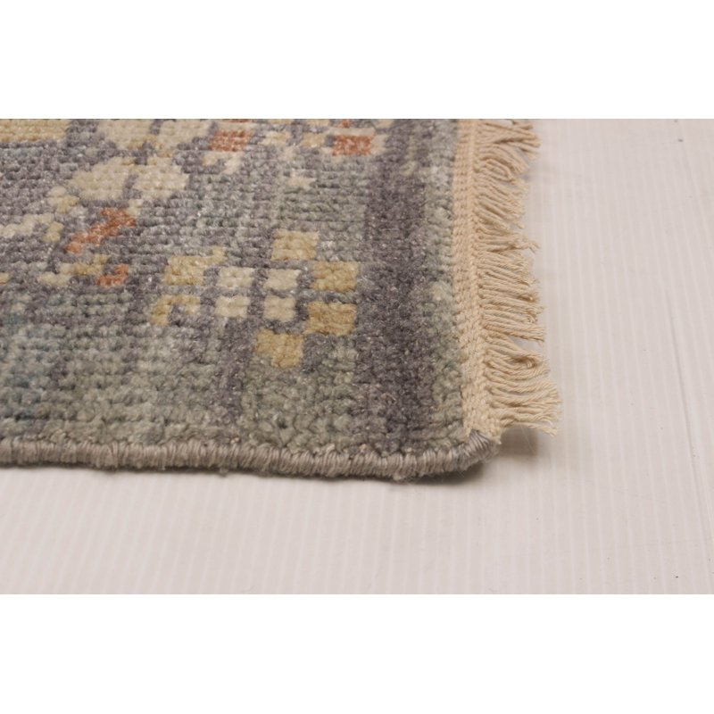 Tapis gris en laine noué à la main 7 pi 10 po x 9 pi 9 po Jules Serapi