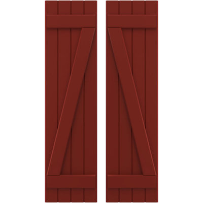 Americraft (2 Batten) Joined Board-n-Batten Shutters w/ Z-Bar (Per Pair)
