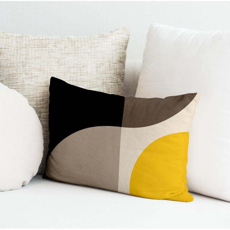 Coussin intérieur / extérieur en polyester filé Yesna, Jaune