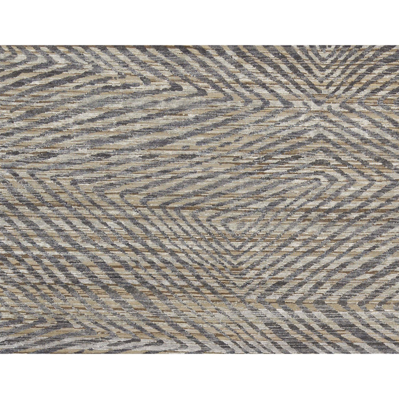 Hand Woven Silk and Wool Geometric Area Rug