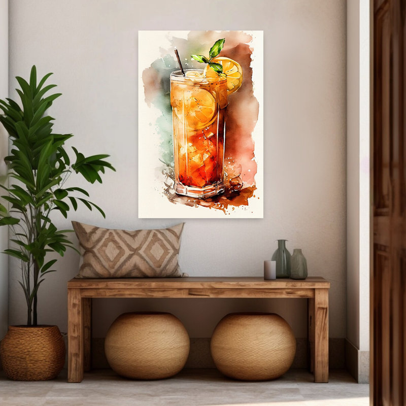«Refreshing Lemon Iced Tea», reproduction d'art murale contemporaine, H 48 po x l 32 po