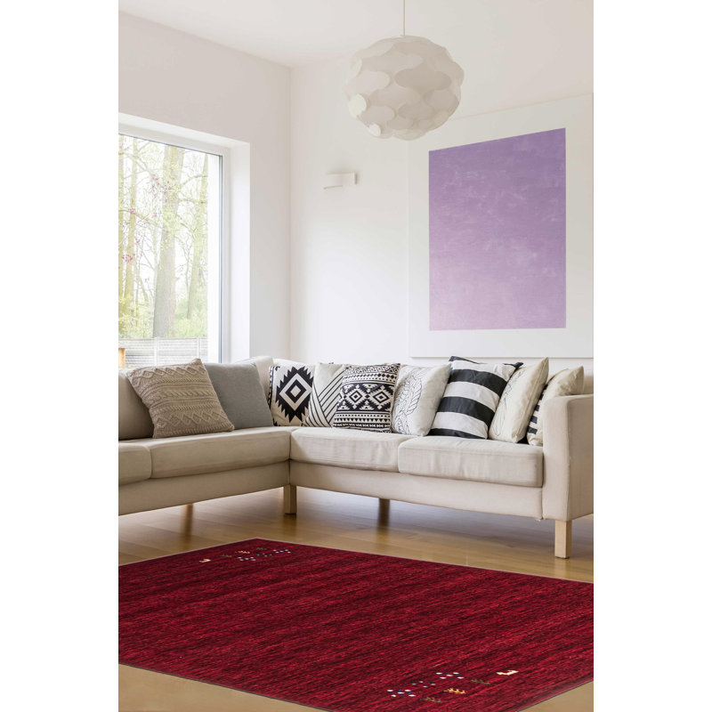 Kashkuli Gabbeh Red Rug 4'1" x 5'9"