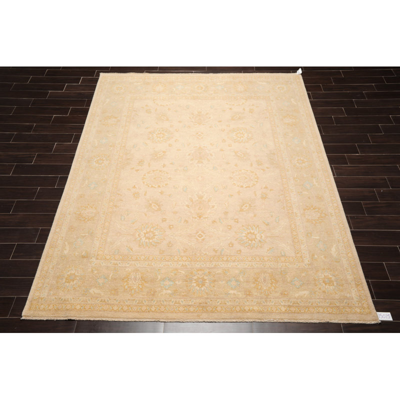 Tapis décoratif en laine de conception unique 8 pi x 9 pi 11 po Fagen noué à la main