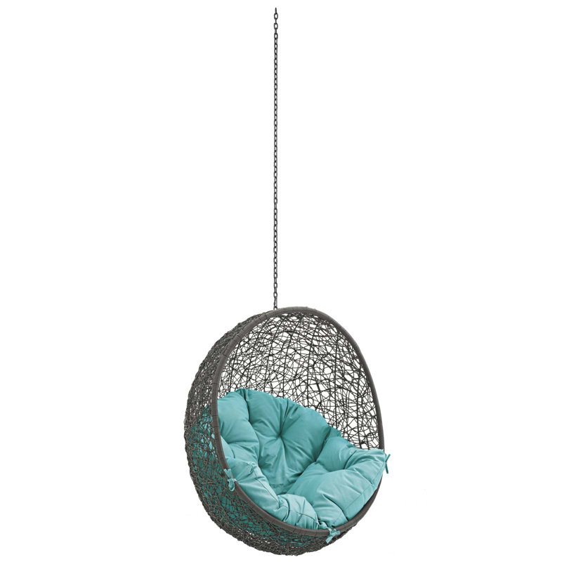 Chaise suspendue d'extérieur sans support Hide de Modway, Gris / turquoise