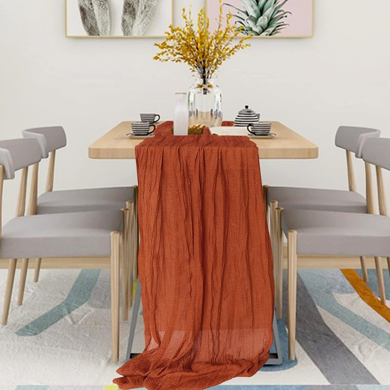Paquet de 12 chemins de table en étamine, gaze de mariage Boho