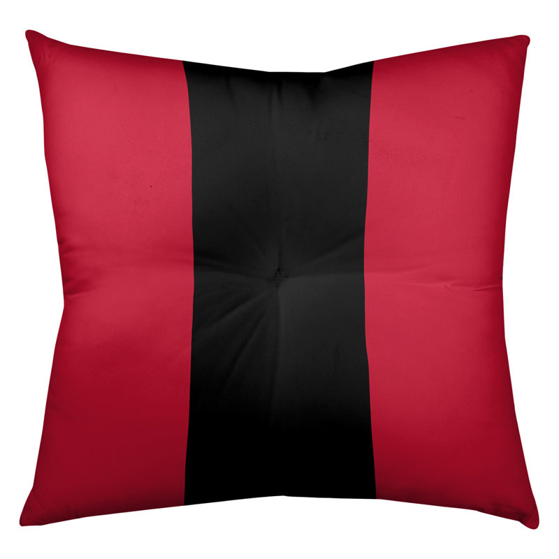 Coussin de sol touffeté retour atlanta, 26 po x 26 po, Rouge / Noir
