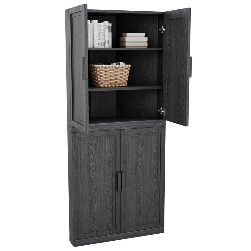 Armoire d'angle avec tablette réglable Cieria, Noir
