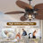 52" Tropical Plam Leaf Ceiling Fan With Led Lights And Remote/app Control