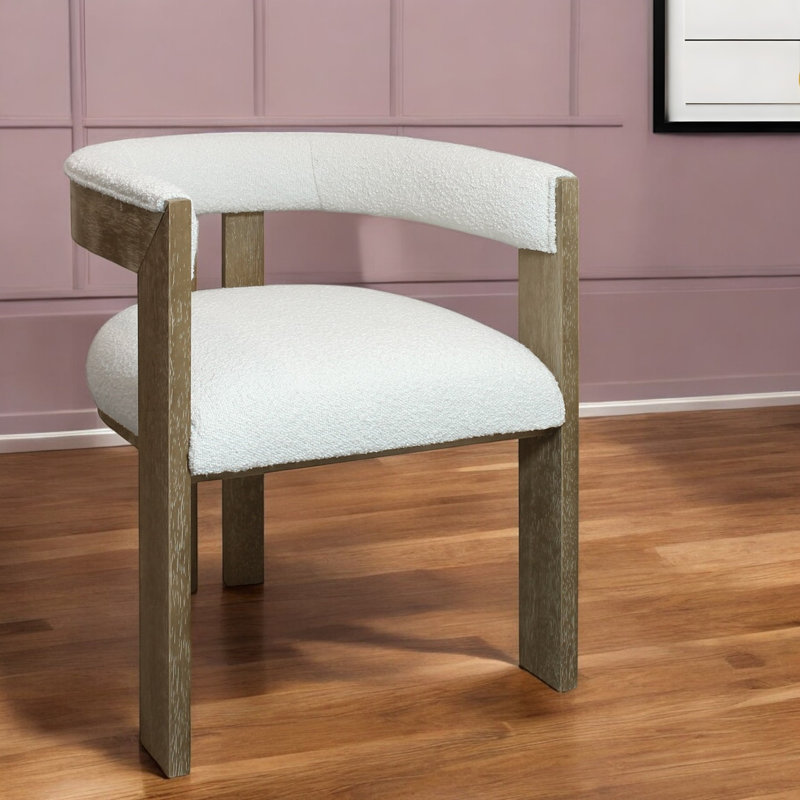 Chaise rembourrée ivoire et brune, Ivoire ivoire