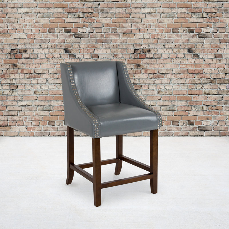 Tabouret de bar Desaria, Tabouret de comptoir 24 po, Gris clair