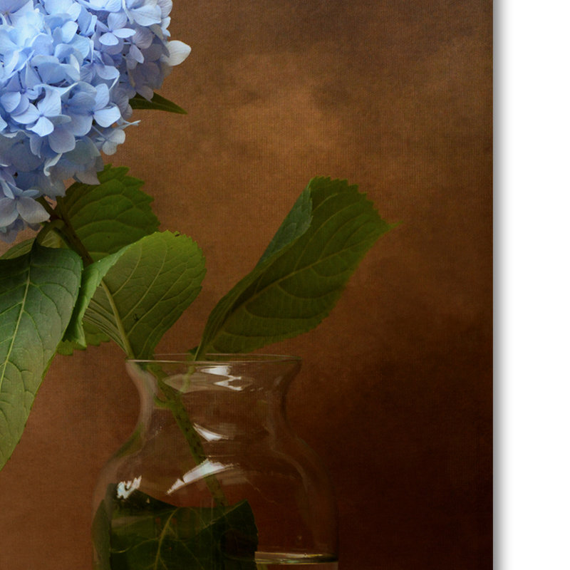 Blue Hydrangea in Vase Canvas Print, 37" x 49"