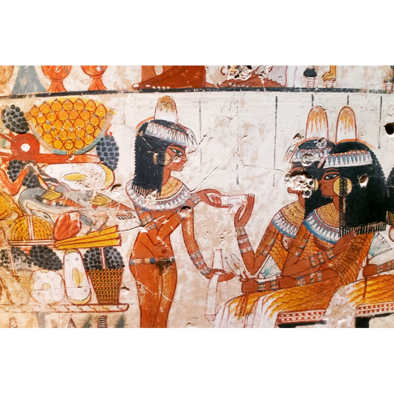 Copy Of Ancient Egyptian Illustration And Hieroglyphs 1 Piece Wrapped Canvas Wall Art, 51cm H x 76cm W x 3.8cm D