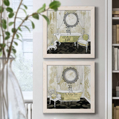 «Daily Bath», ensemble de 2 peintures sur toile encadrées