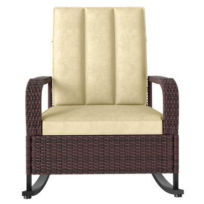 Chaise berçante d'extérieur en osier Klarrisa