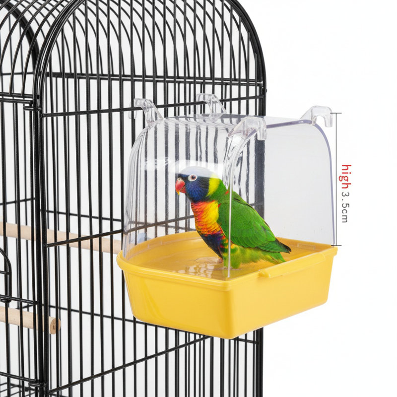 Baignoire pour oiseaux 5,12 x 5,12 x 5,3 po, Jaune