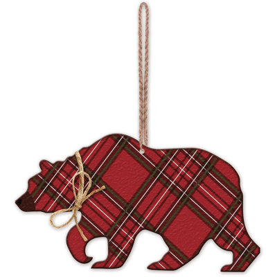 Plaid Bear Ornament - Set of 4