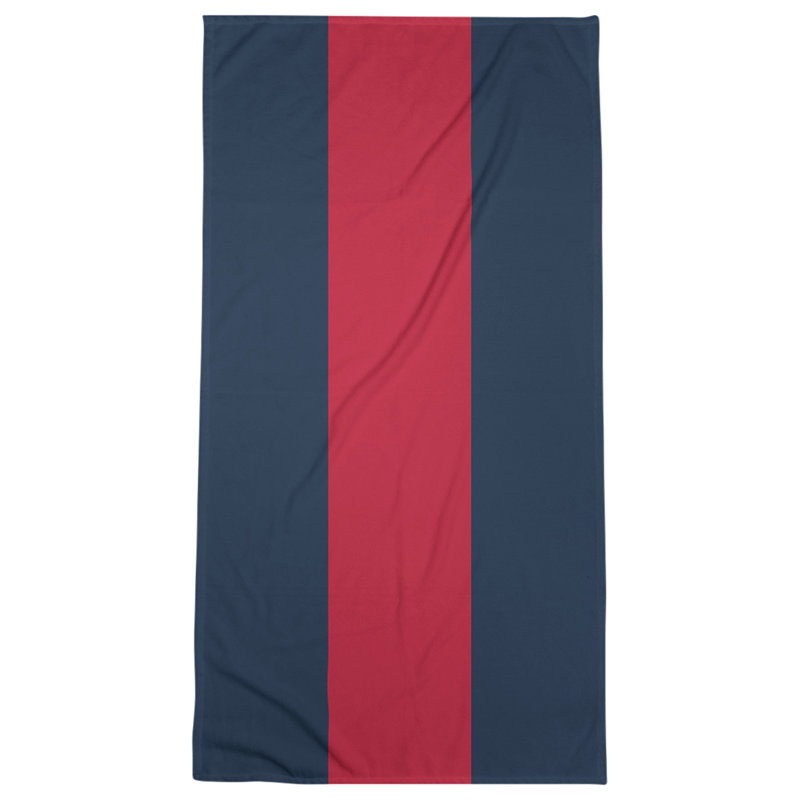 Cotton Blend Beach Towel, Red/Navy Blue