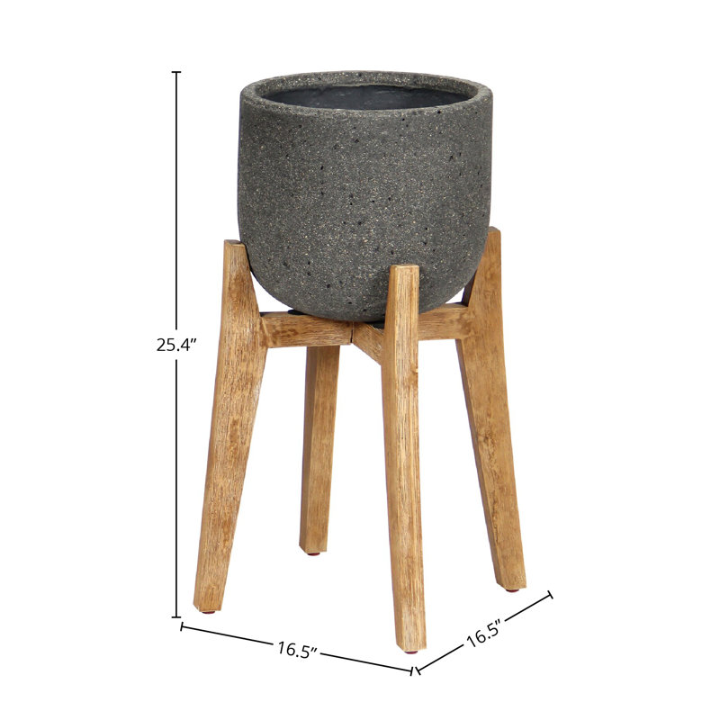 Pot à fleurs en bois massif et résistant aux intempéries Enola, H 25,4 po x l 16,5 po x P 16,5 po