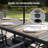 10 - Person  94.5’’ L Aluminum Patio Dining Set With Adjustable Folding Chairs And Umbrella Hole-1835220621-1835220623