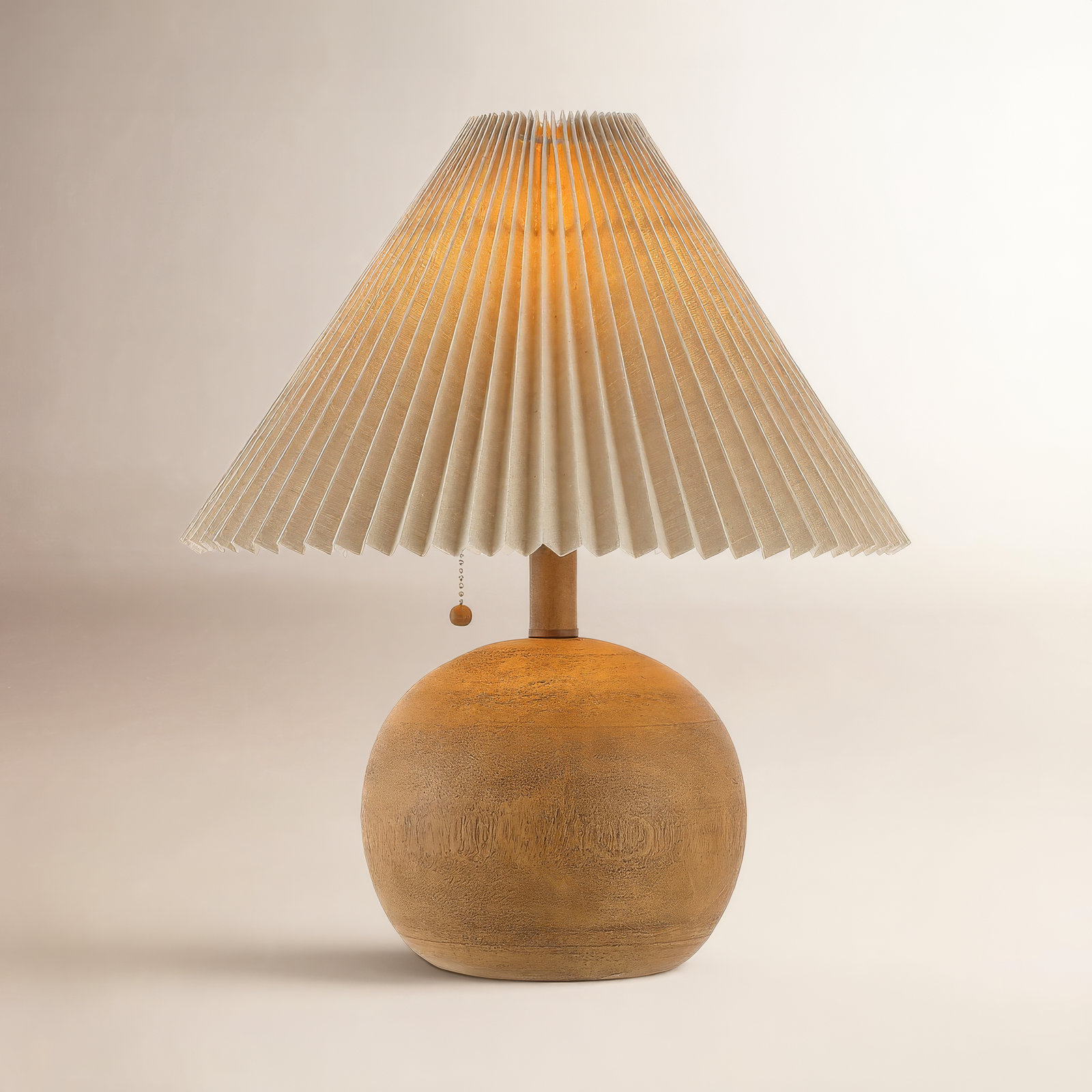 Inaki Resin Table Lamp, Brown Wood, Brown