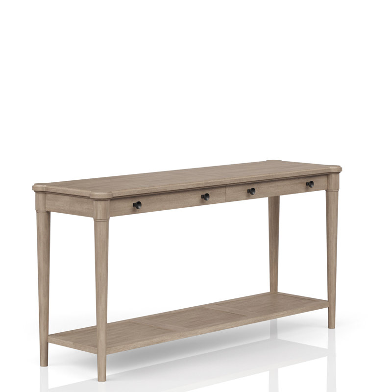 59.9 In. Table With Sand Finish And Shelf Space In Drawers