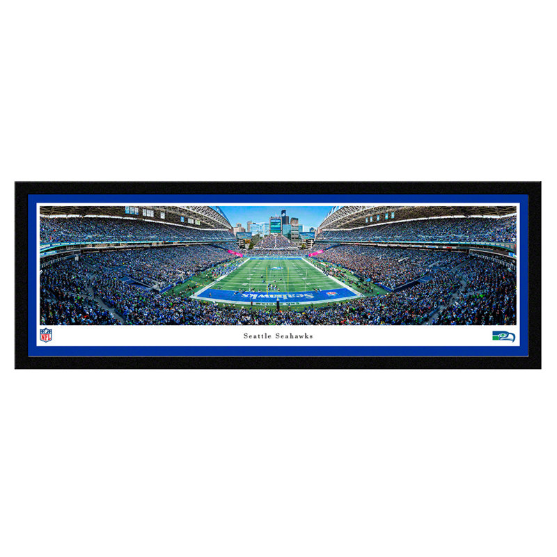 " Seattle Seahawks ",  Select Frame with Single Mat, Blue, 15" H x 41.5" W x 0.88" D