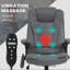 Fauteuil de bureau à 6 points vibrant et chauffant, gris foncé - inclinable, rembourré, siège chauffant à dossier réglable, hauteur
