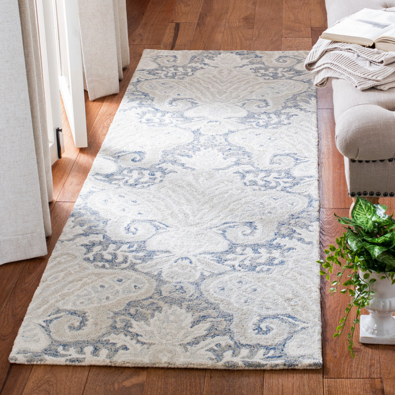 Hitz Hand Tufted Wool And Cotton With Latex Ikat Rug, Runner 2'3" x 7'