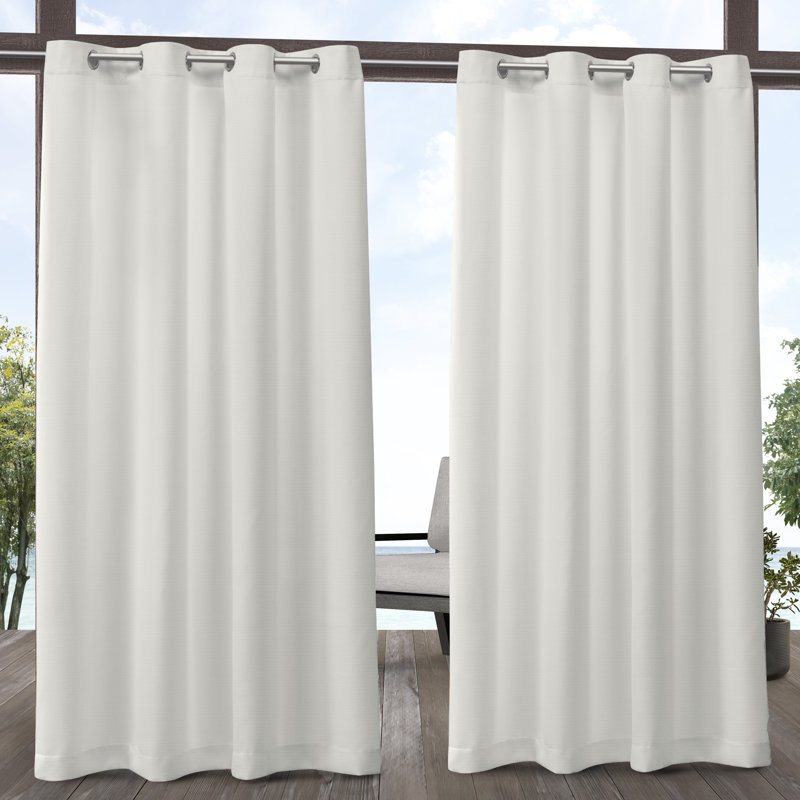 Breanna Semi Sheer Curtain Pair, 54" W x 96" L, Vanilla