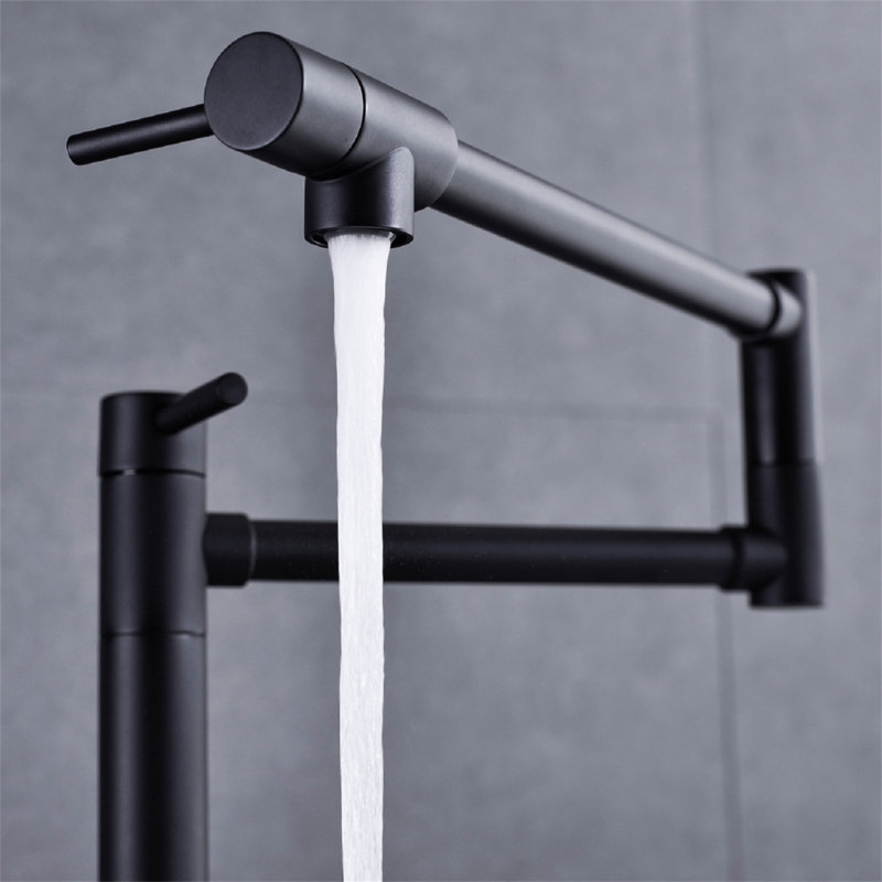 Robinet remplisseur de pot avec tige d'extension, Noir mat