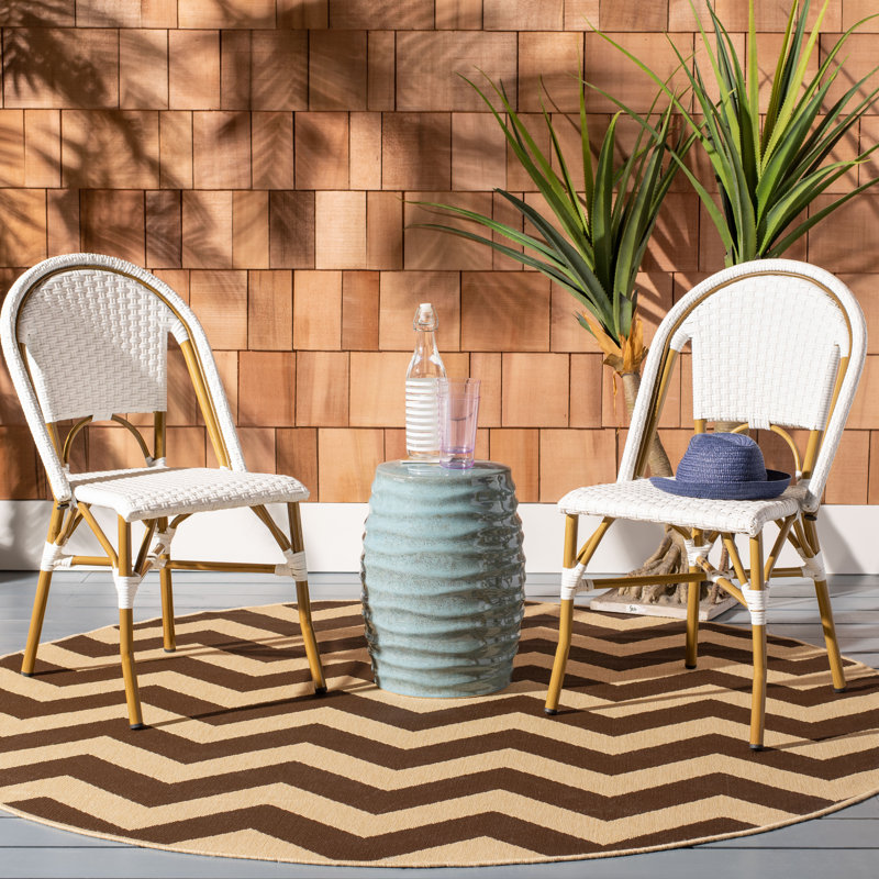 Casidy Wicker Premium All-Weather Wicker Outdoor Dining Side Chair, White