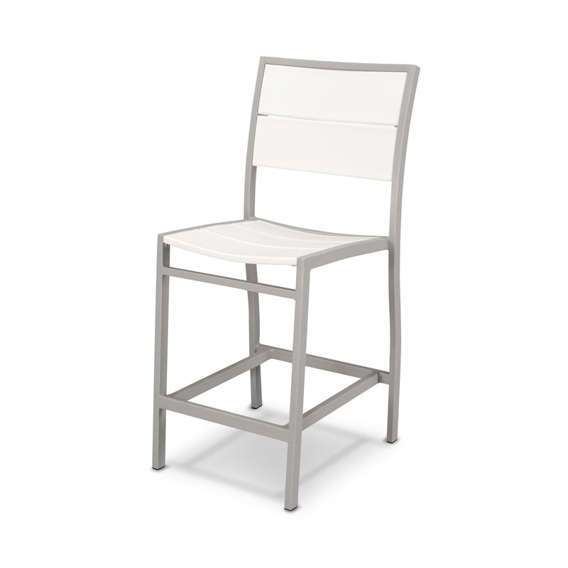 Chaise d'appoint POLYWOOD Surf City, Argent texturé / Blanc classique
