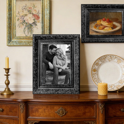 Cadre photo 3 pièces 5 "x 7" noir pour décor de vestibule