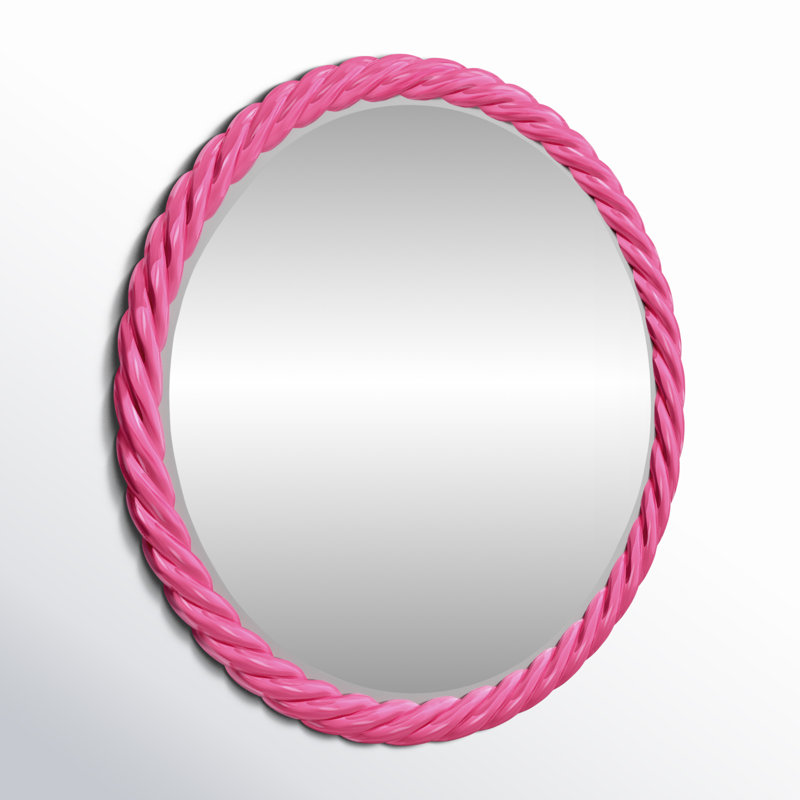 Mara Round Mirror, Hot Pink
