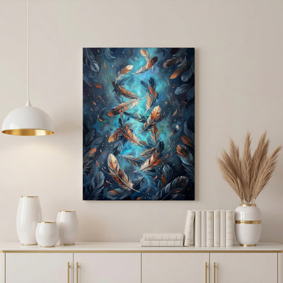 Art mural sur toile Gallery Wrap pour le salon, la chambre à coucher, le bureau ou le vestibule - décoration murale décorative avec ciel de plumes