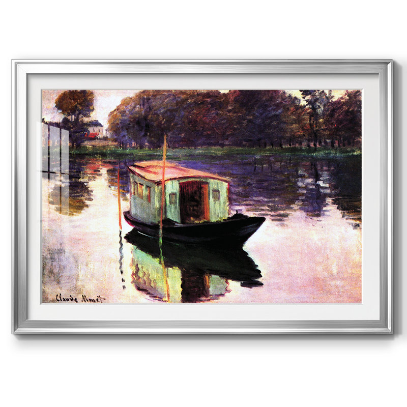 Monet, impression encadrée sur papier par Claude Monet, Argent, H 27 po x l 39 po x P 1,5 po