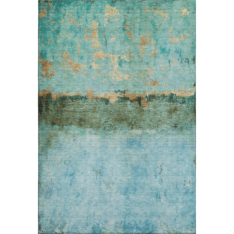Tapis abstrait lavable à la machine de qualité supérieure Meidell AMF1716, Rectangulaire 3 pi x 5 pi