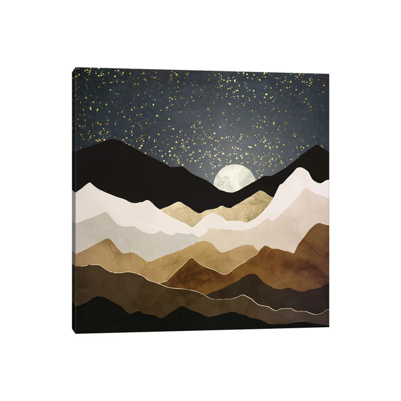 Golden Stars - Print on Canvas, 30.48 cm H x 30.48 cm W, No Framed